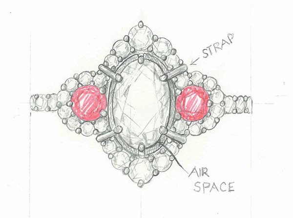 Detailed Ring Sketch by Catherine Dining