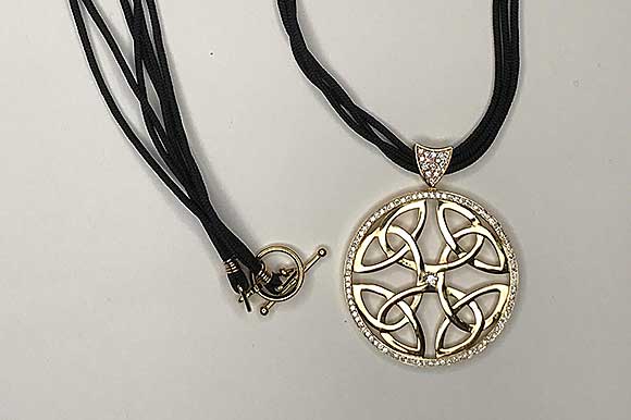 Gold Celtic Knot Pendant Necklace by Catherine DIning CG Designs