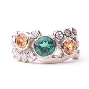 Emerald, Diamond Bubble Ring by Catherine Dining, CG Designs